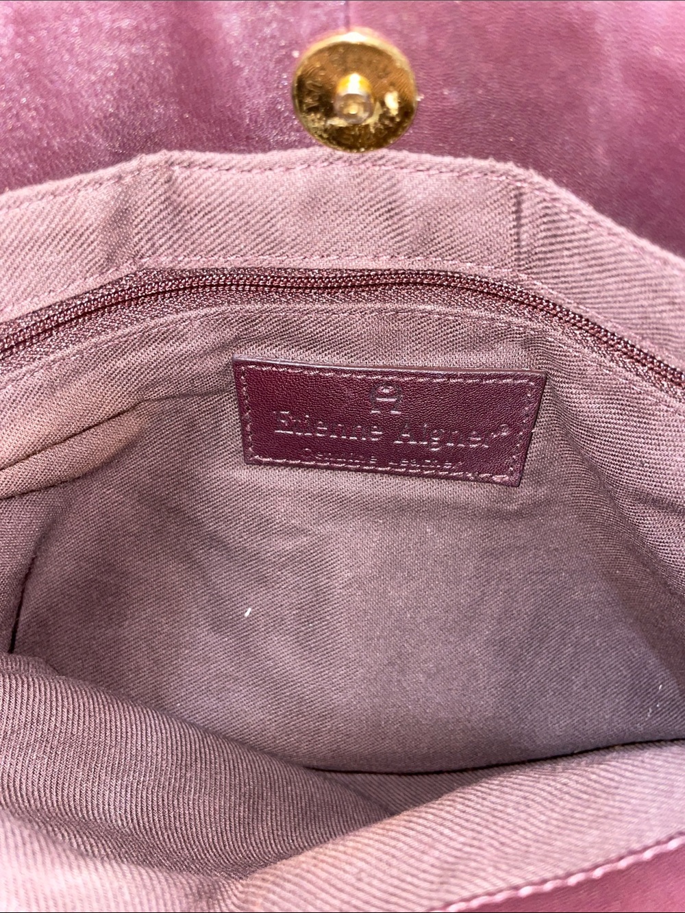 Etienne Aigner Burgundy Leather Shoulder Tote - Picture 4 of 9